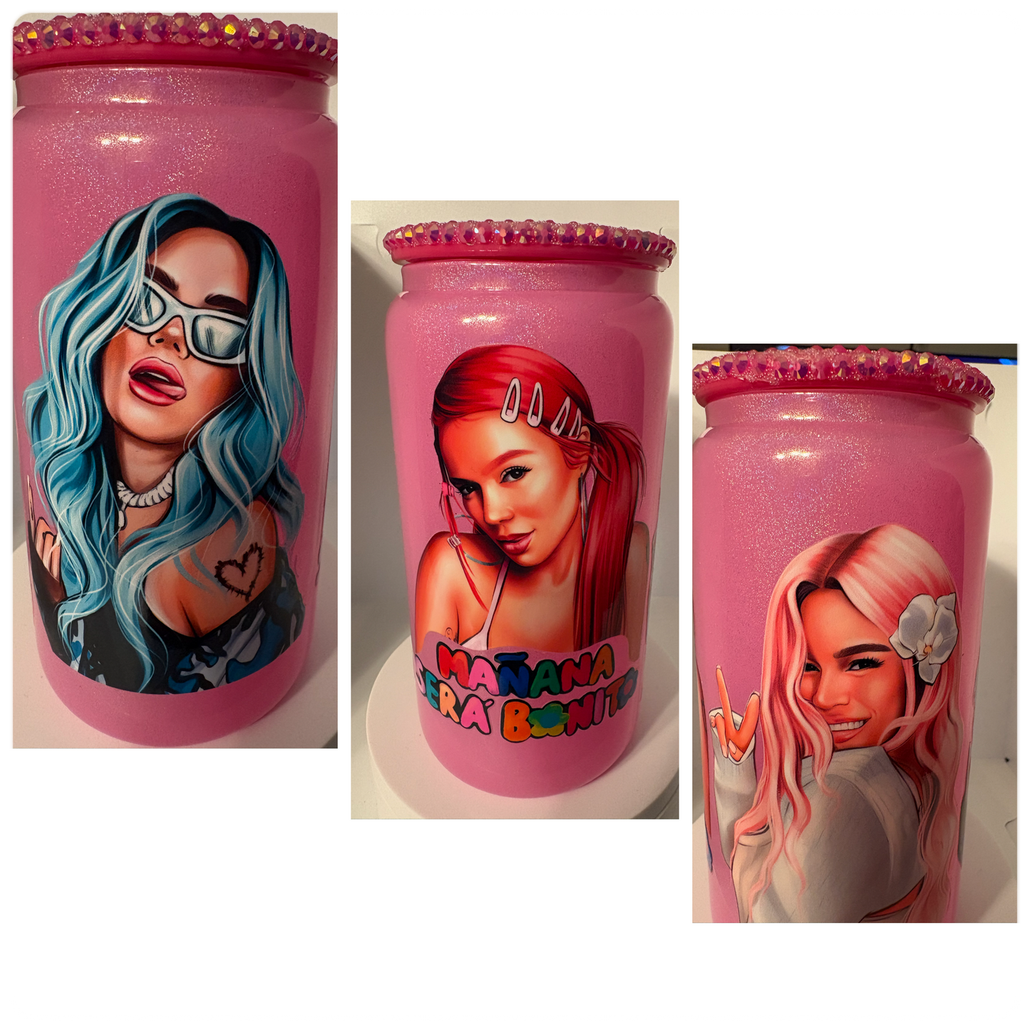 Karol (Shimmer Glass Cup w/ Rhinestone Lid)