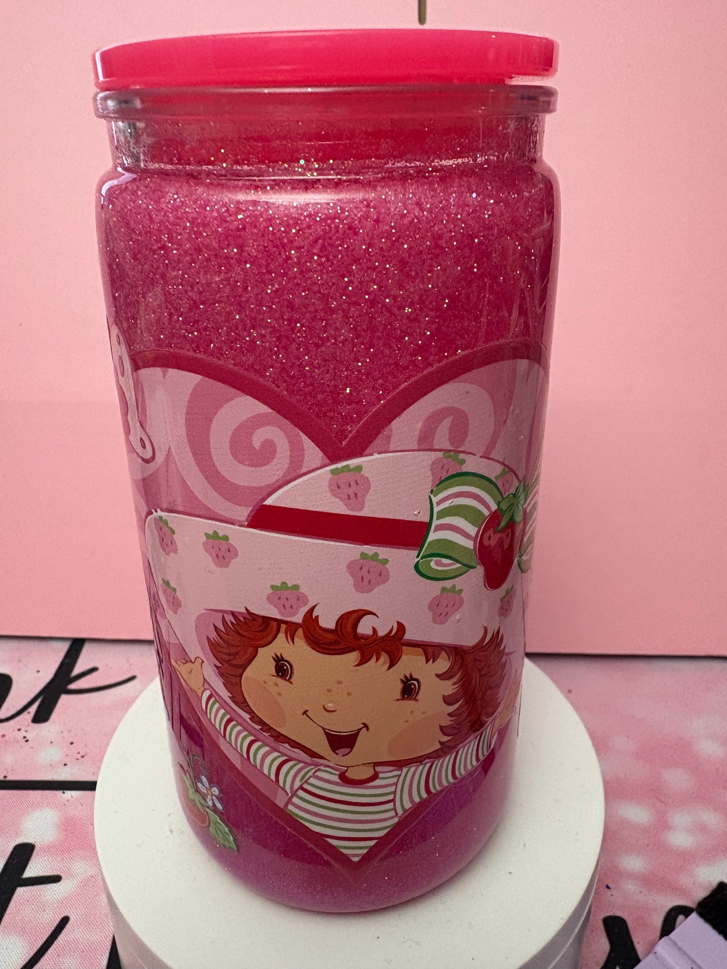 Strawberry scake(plastic glitter cup)