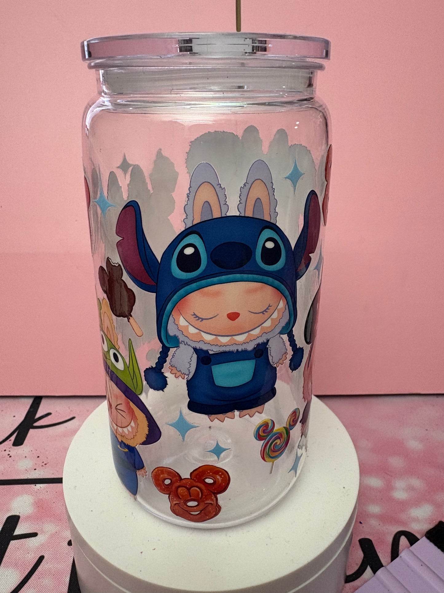Labubu Disney characters cup (plastic)
