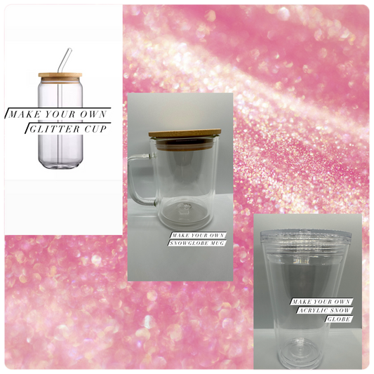 Make Your Own Glitter Cup - 3 Options - READ DESCRIPTION